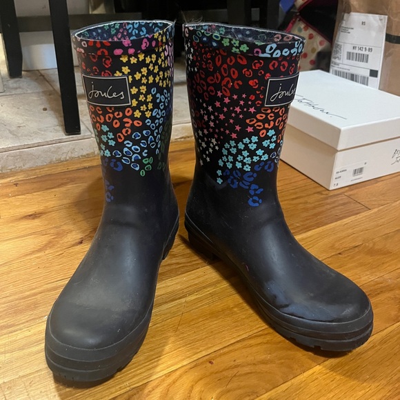 Joules Mid-Calf Boots Size US 8 Multi Color Navy - Picture 1 of 5